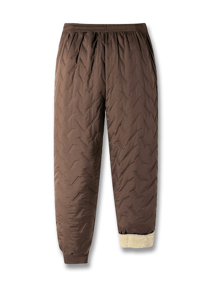 New Thickened Winter Pants Men Windproof Warm-Keeping Sweatpants Lambswool Casual Down Cotton Male Trousers Joggers Sportwear