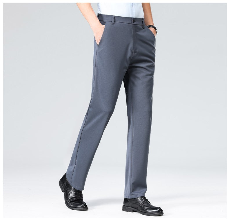 Large Size 52 Mens Casual Pants Elastic Suit Pants Office Trousers Spandex Business Formal Dress Straight Pants