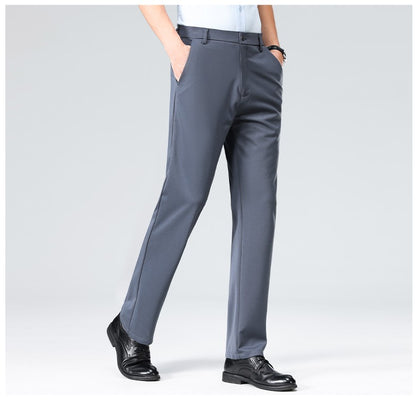 Large Size 52 Mens Casual Pants Elastic Suit Pants Office Trousers Spandex Business Formal Dress Straight Pants