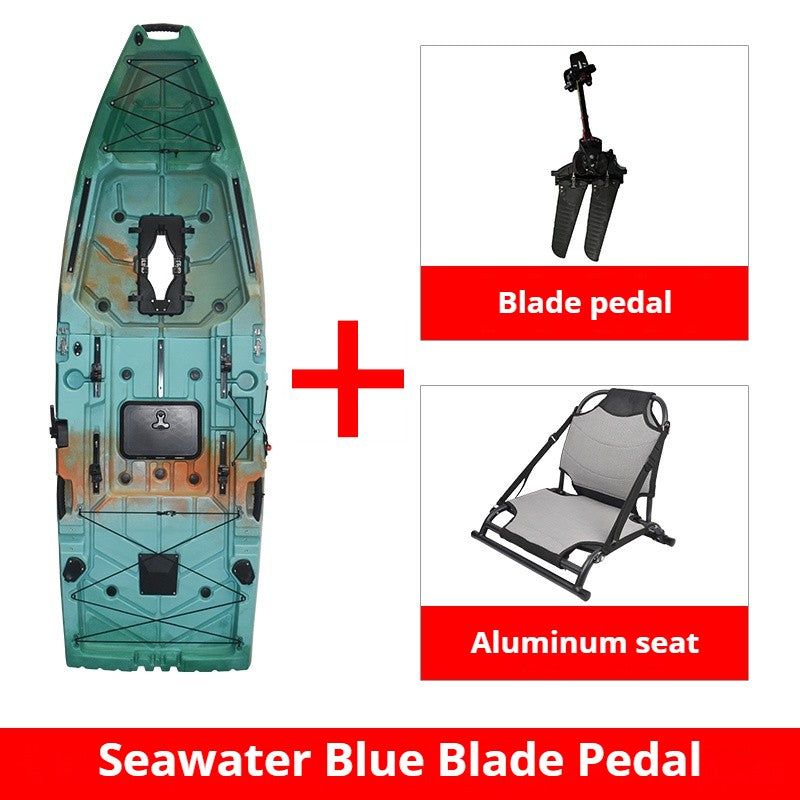 Caiaque Modular de 2 Lugares, Canoa HDPE Elétrica/a Pedal com Assentos de Alumínio, Barco de Pesca Portátil para Recreação em Lagos e no Mar
