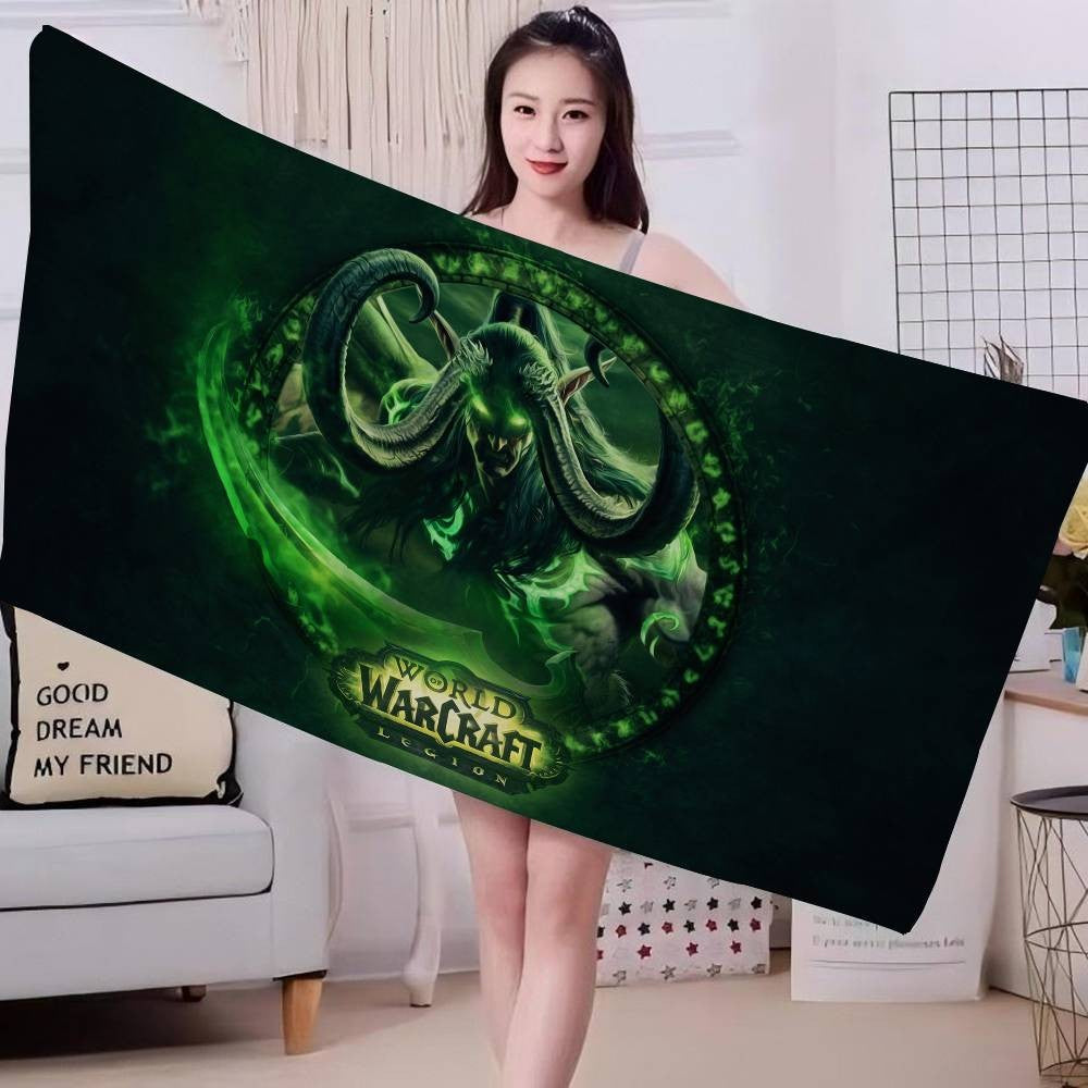 World Game Of W-Warcraft Microfiber Printed Beach Towel Mountain Climbing Yoga Beach Swimming Running Absorbent Soft Towel