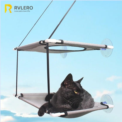 Rede de Gato para Janela Cama para Gatinho Cadeira de Sol Nicho Suspenso Sofá de Gato Túneis de Dois Andares Ventosa para Parede Cama Suspensa para Animais de Estimação de Inverno