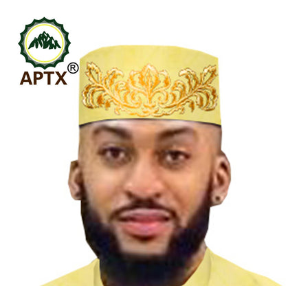 Novo Chapéu de Oração da Moda Africano Muçulmano Islâmico Kippah Bonés Árabes Masculinos Arábia Muçulmano Bordado Lenço Árabe Muçulmano Islâmico Masculino Boné Lenço de Cabeça