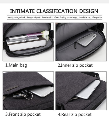 TINYAT Man's Simple Waist Bag Water Resistant Shoulder Bag Business Crossbody Bag work outdoor  for Daily Use Travel Office