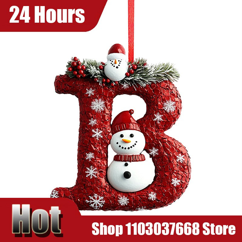 26 Letter Christmas Tree Hanging Personalized Christmas Letter Decoration Holiday Ornaments Christmas Tree Ornaments 2025