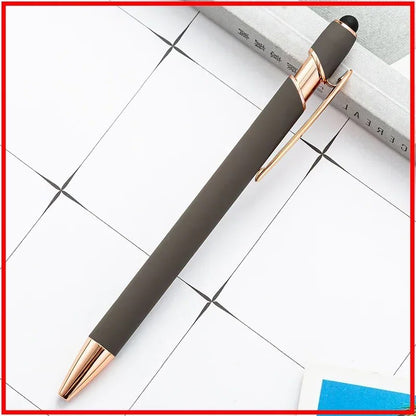 100 Pcs Light - Metal Capacitive Universal Touch Screen Stylus Ballpoint Pen Free Custom Logo Writing Stationery Office Gifts