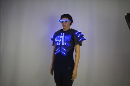 COSPLAY-Luminous LED Clothing, Fluorescent Glasses, Stage Show Armor, Night Show, Party Atmosphere Props