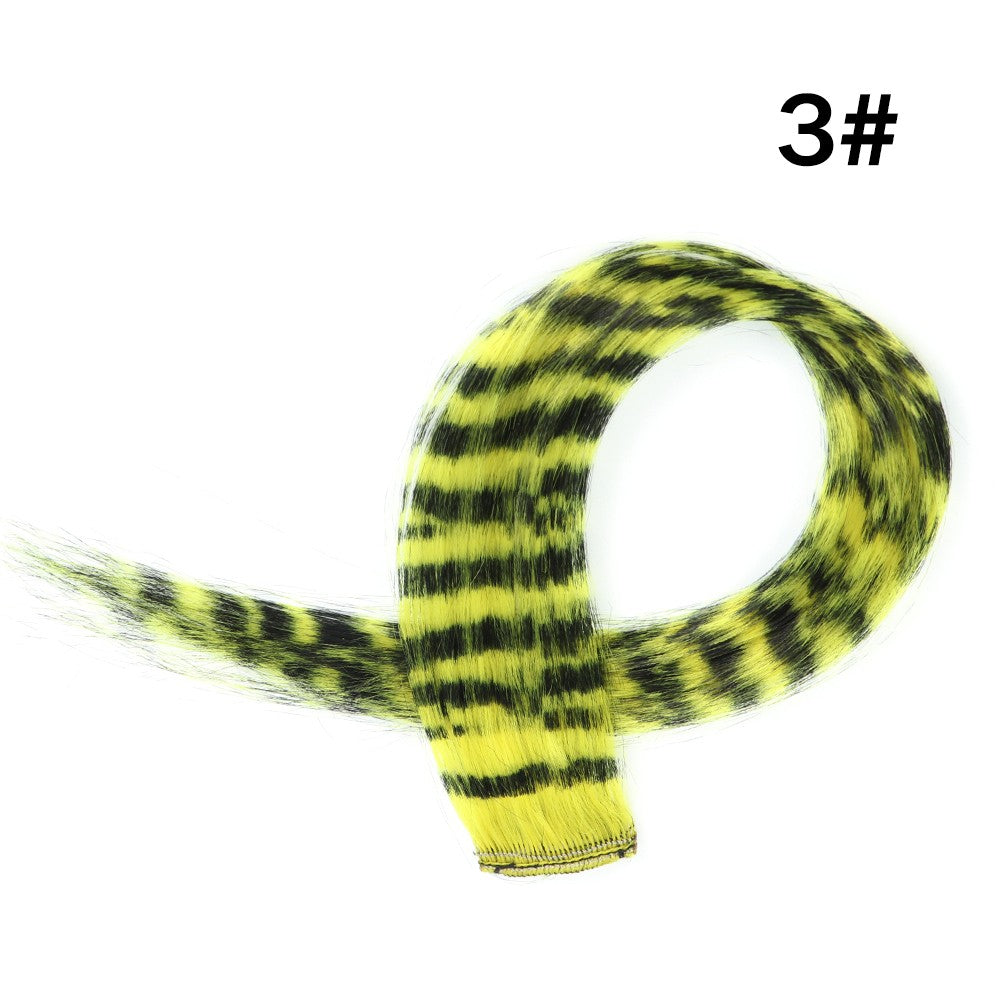 Aplique de Cabelo Sintético 18" Longo Liso Feminino de Alta Temperatura Clip In Extensão de Cabelo Peruca de Pena Azul Rosa Colorido