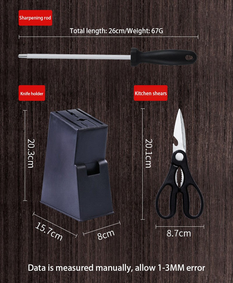 Kitchen Knives Scissors Sharpening Rod Set Laser Damascus Pattern Utility Stainless Steel Sharp Slicing Chef knife Cooking Tool