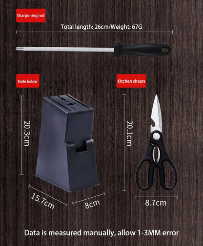 Kitchen Knives Scissors Sharpening Rod Set Laser Damascus Pattern Utility Stainless Steel Sharp Slicing Chef knife Cooking Tool