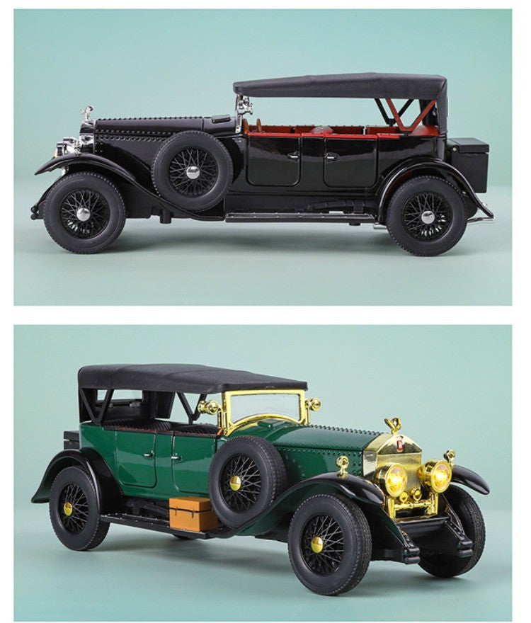 Simulação 1:24 Phantom Vintage Car Liga Modelo de Carro Coleção Enfeites Luz de Som Puxar para Trás Menino Presente Miniatura de Luz de Som