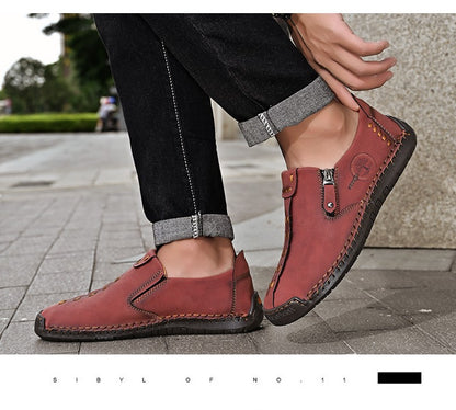 Handmade Leather Men Shoes Casual Slip On Loafers Breathable Leather Shoes Men Flats Hot Sale Moccasins Outdoor Shoes Plus Size