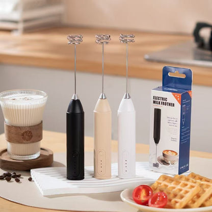Máquina elétrica de café com leite, batedor de leite, batedor de ovos recarregável de 3 velocidades, máquina portátil para misturar bebidas, liquidificador de cozinha