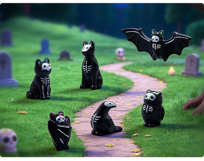 10-100pcs Halloween Mini Funny Ghost Owl Bat Figurine Desktop Decoration DIY Accessories Resin Micro Landscape Home Decorations