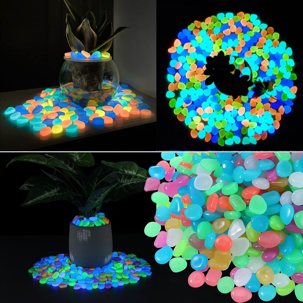50/200 PEÇAS Pedras Que Brilham No Escuro Seixos Luminosos Para Decoração De Jardim Quintal Interior E Exterior