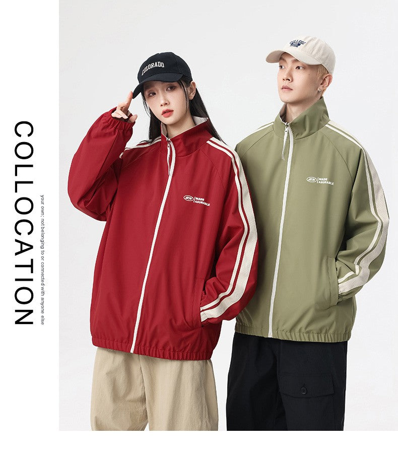 New Jacket Two-sided Long Sleeve Outdoor Men Coats Women Reversible Windproof Coats Splashproof Double-Sided Jackets Couple Top