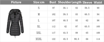 Winter Jackets for Women Zipper Hooded Cotton Padded Jackets Long Sleeve Warm Coat Slim Parka Female Portable Outwear