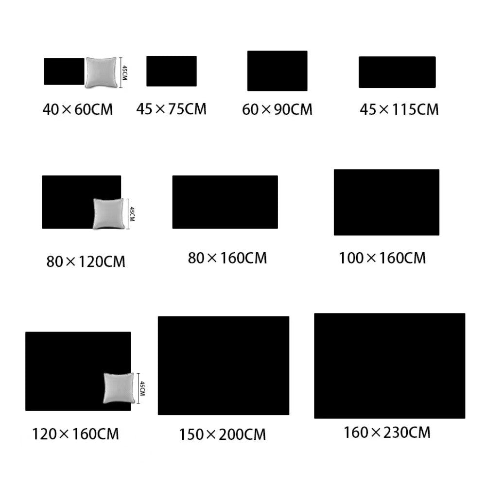 VIKAMA 1PC Silk Wool Rugs Children's Room Living Room Bedroom Tie-Dye Non-Slip Washable Machine Washable Carpet Mats