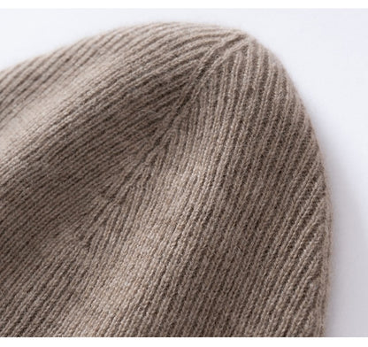 Autumn Winter New 100% Cashmere Hat Women's One-Line Hat Knitted Hat Wool Hat Ear Protection High-Quality Couple Hat