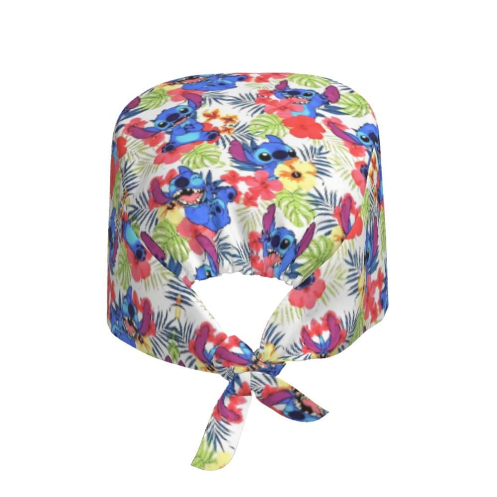 Custom Retro Cartoon Cleaning Working Cap Comfortable  Stitch Ohana Scrub Cap Surgicals Hat Nurse Scrubs Hat For Dentist