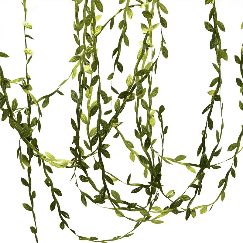 10/20M Silk Leaf-Shaped Handmake Artificial Green Leaves Faux Vines Bathroom Decorative Diy Wreath Accessories Home Decoreation