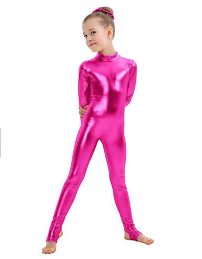 SPEERISE Toddler Sleeveless Leotard Boys Ballet Bodysuit Shiny Metallic Gymnastics Short Spandex Tank One-piece Unitards for Kid