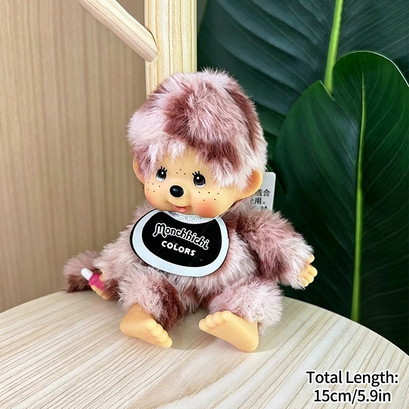 Kawaii Monchichi Doll Figure Keychain Furry Chimutan Monchhichi Figurines Hanger Pendant Bags Charm Accessories Small Gift