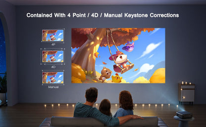 WiMiUS Auto Focus/4K Support Native 1080P Projector with WiFi 6 and Bluetooth 5.2 900ANSI Outdoor Home Projector 6D Keystone