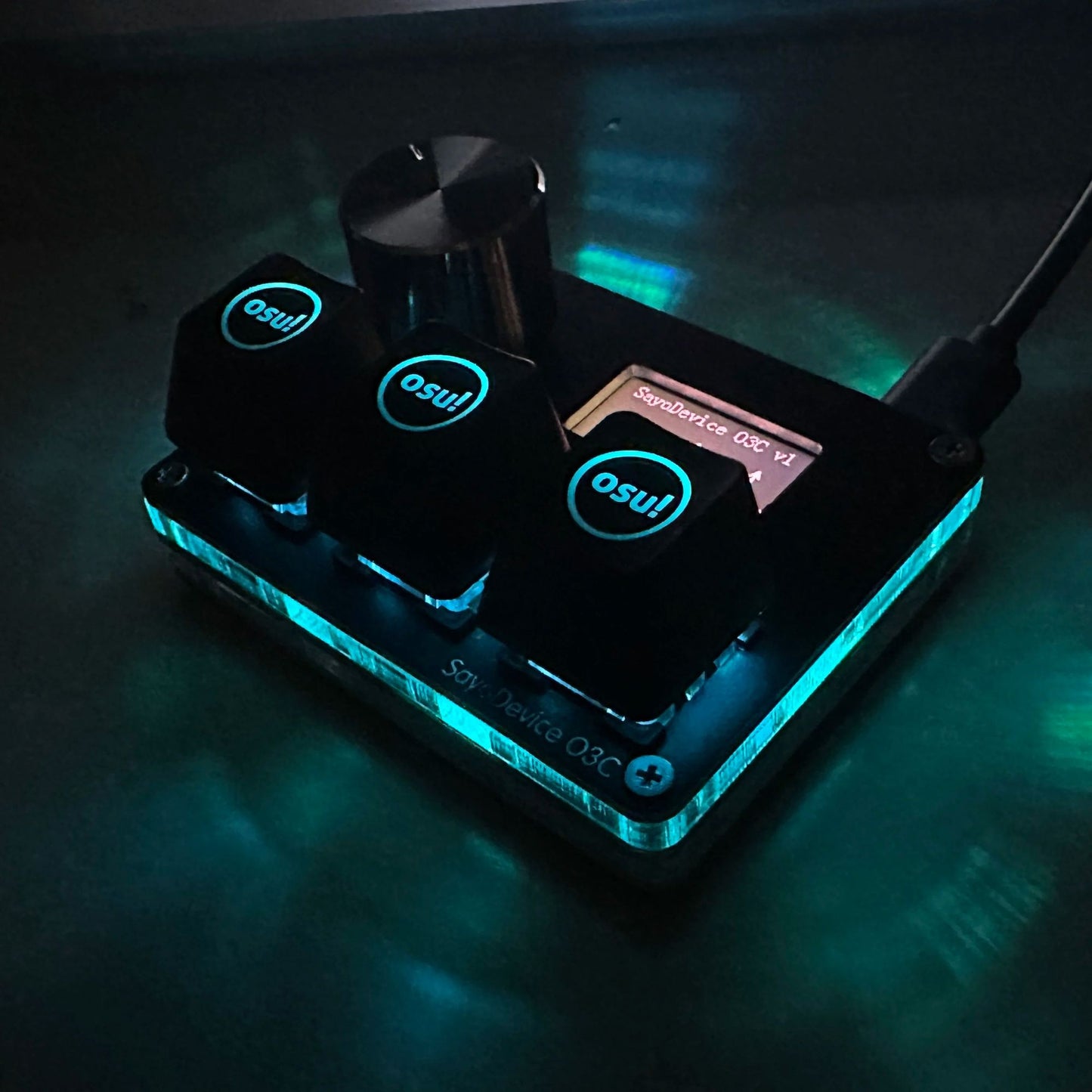 4+4 O3C+ SayoDevice OSU O3C Rapid Trigger Hall Switches Magnetic Pink Switches Keyboard With Knob Screen Geometry Dash Keyboard