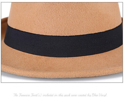 Men Winter Thick Warm Felt Fedora Hats Wool Gentleman Jazz Cap Homburg Male Classical Narrow Brim Top Hat