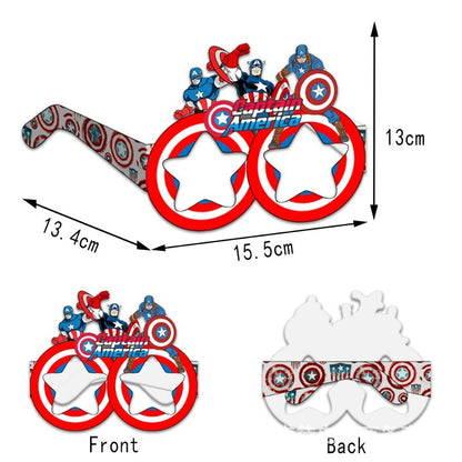 Marvel Spiderman Glasses Party Decoration Set Birthday Gift Party Halloween Cool Accessories Favorite Ornament for Boy 8/16Pcs