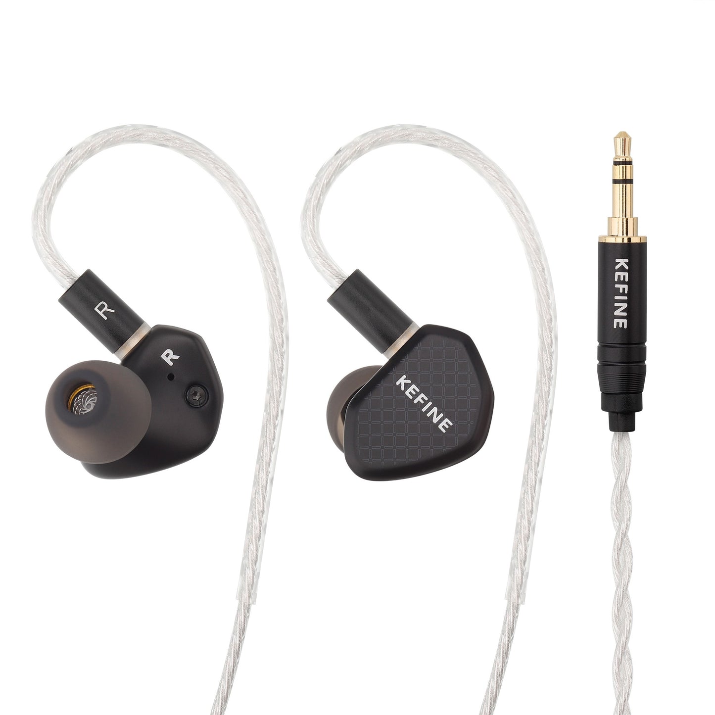 Kefine Klean 10mm DLC Diaphragm Dynamic Driver IEMs Hi-Fi In-ear Earphone with Nozzles and Comfortable 2-pin Silver-plated Cable