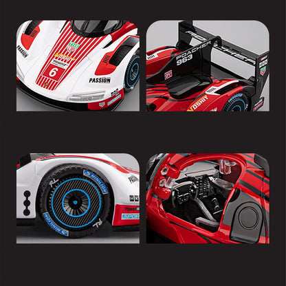 1:22 963 Corrida de Endurance de 24 Horas Modelo de Carro em Liga de Metal Diecast Carro Miniatura com Luz e Som Coleção Carro de Brinquedo para Crianças