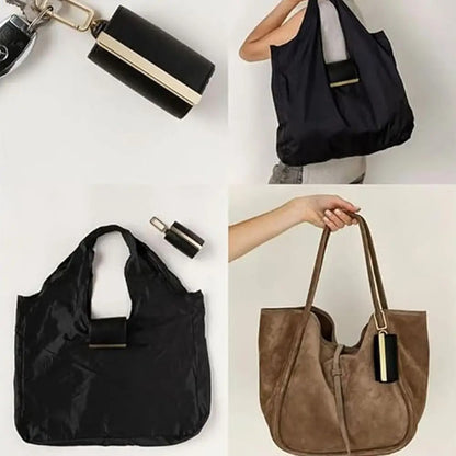 New Mini Keychain Tote Bag with Key Ring Expandable Supermarket Eco-Friendly Bag Reusable Foldable Handbag for Travel