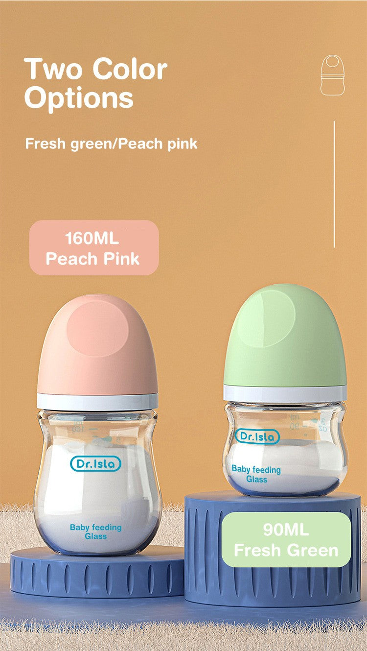 MAMIJOY 2PCS 90ML/160ML Baby Glass Bottle Newborn Bottles Anti-flatulence Milk Feeding Bottles Infant 0-3 Month BPA-Free GB01?02