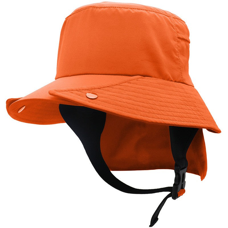 UPF50+ Men Surfing Hat Wide-brimmed Surf Cap Men Hat Breathable Brim Sunshade Quick-drying Beach Cool Cap Windproof Bucket Hat