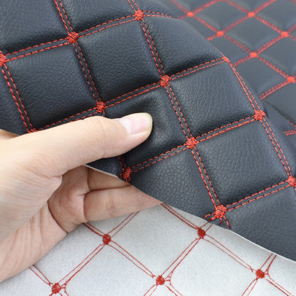 45/90x160cm Special Offer Embroidered Plaid Fabric Sponge Interlayer Leather Fabrics for Car Interior Seat Cushion Decoration