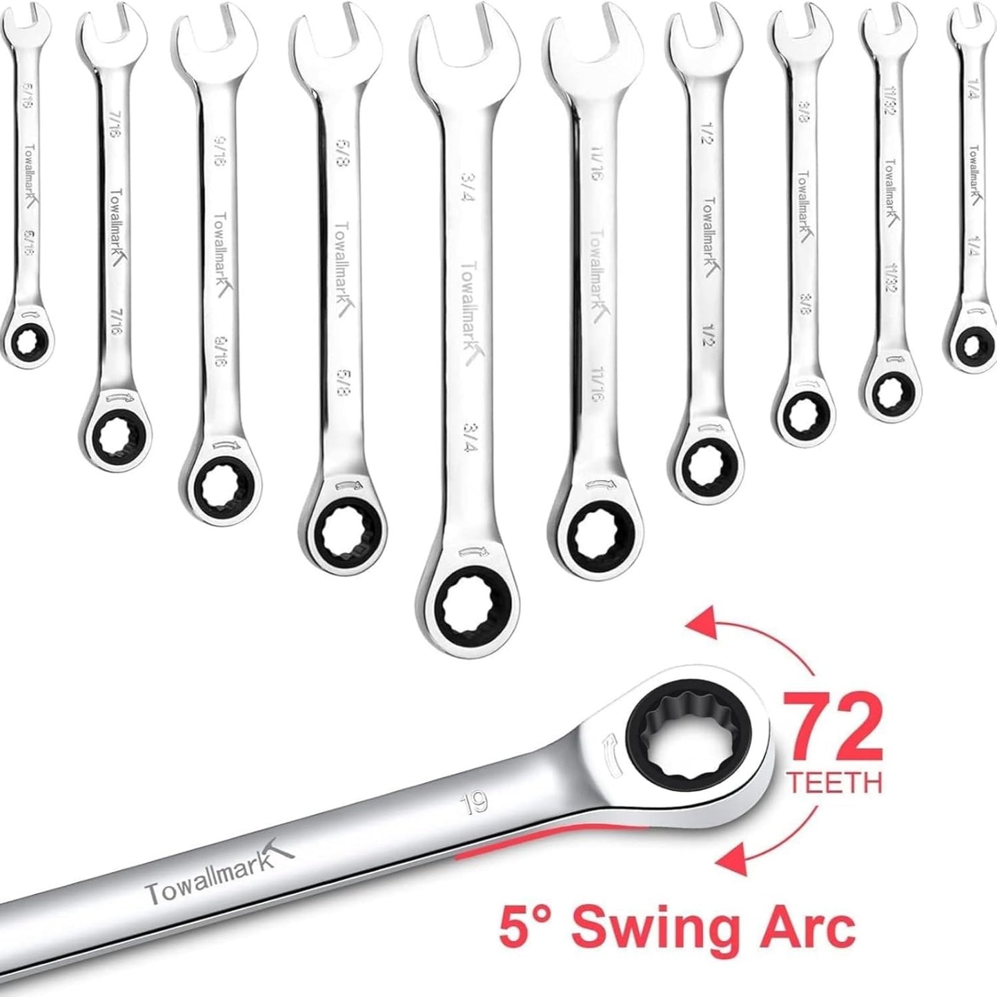 Conjunto de 20 Chaves Combinadas Catraca Padrão, Conjunto de Catracas de Aço Cr-V de 72 Dentes Com Bolsa de Armazenamento Para Motocicleta/Carro/Mecânica