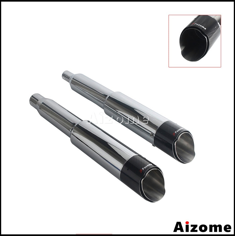 Motorcycle 4.5Inch Slash?Cut Exhaust Muffler Carbon Fiber For Harley M8 Touring Electra Street Glide Road King Road Glide 17-26