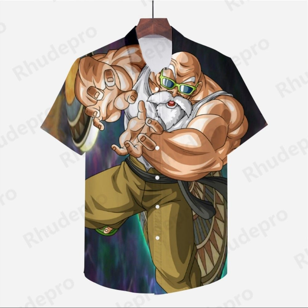 Men's Clothes Seaside Trip Dragon Ball Z Shirt Cool Beach Style Anime High Quality Streetwear Summer Goku Fashion 2024 Y2k