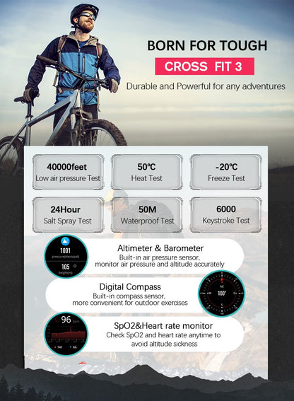 NORTH EDGE 2025 New GPS Watches Men Sport Smart Watch HD AMOLED Display 50M ATM Altimeter Barometer Compass Smartwatch for Men