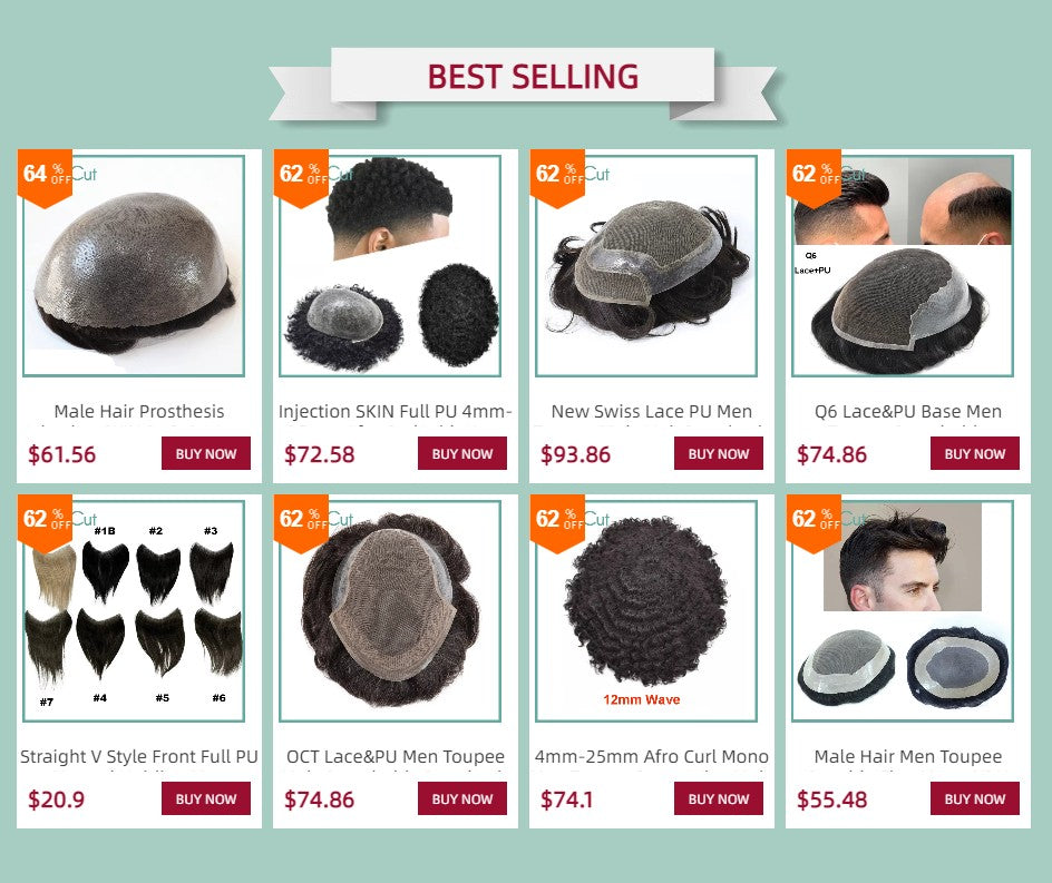 Prótese Capilar Masculina Frontal Fina de PU, com linha do cabelo natural, estilo V, em cabelo humano loiro, sistema de substituição capilar para homens