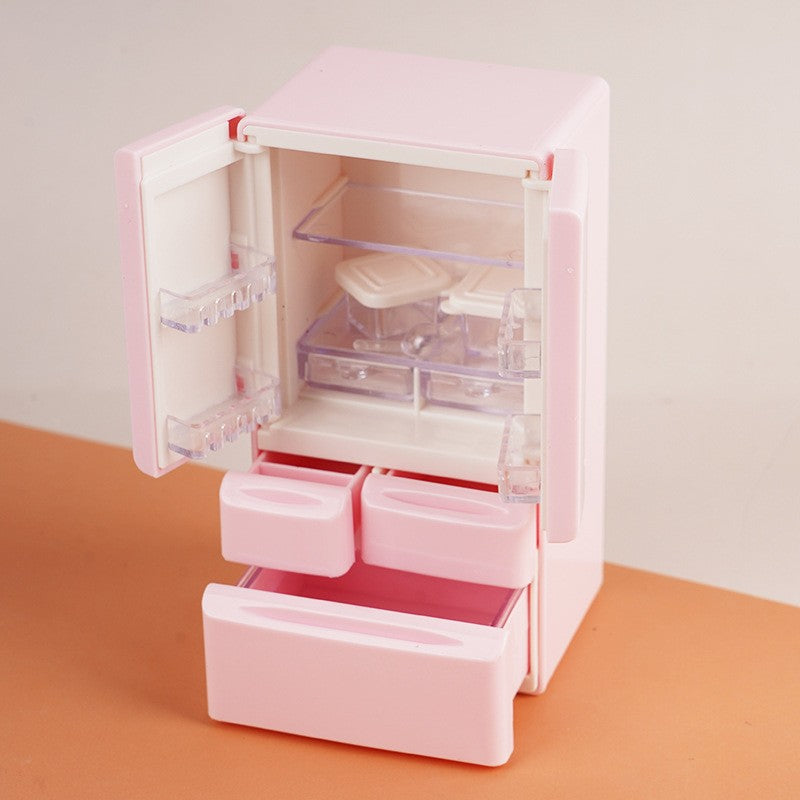 Playhouse Toys 1:12 Doll House Mini Refrigerator Miniature Food Play Kitchen Scene Pocket Furniture Miniatures Landscape Decora