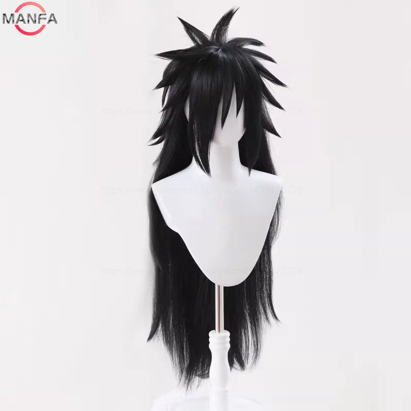 Perucas de Cosplay Uchiha Madara Longas Resistentes ao Calor Cabelo Sintético Perucas de Anime de Jogo + Touca de Peruca