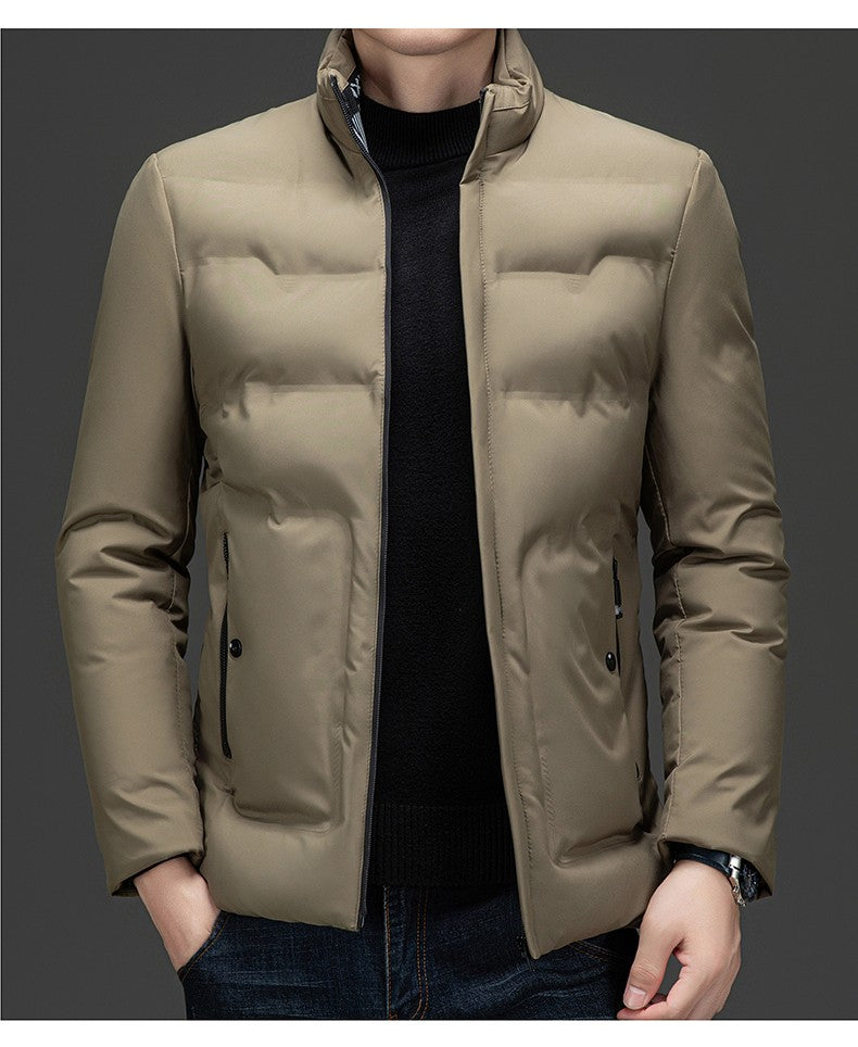 Top Grade ??????Men's Stand Collar Parka Jacket Windbreaker Coats Bubble Puffer Outerwear for Young Adults?????????????????