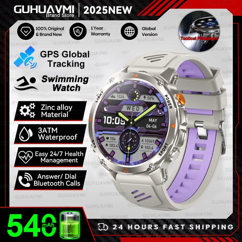 2025 Novo Smartwatch Profissional GPS Esportivo ao Ar Livre Corrida Rastreamento GPS Natação Bússola Altímetro 3ATM Pulseiras Esportivas Masculino