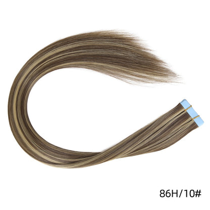 Extensões de Cabelo de Fita Adesiva de 20 polegadas, 10 peças, Sintéticas, Longas e Lisas, Peça de Cabelo com Fita Adesiva Invisível e Sem Costura