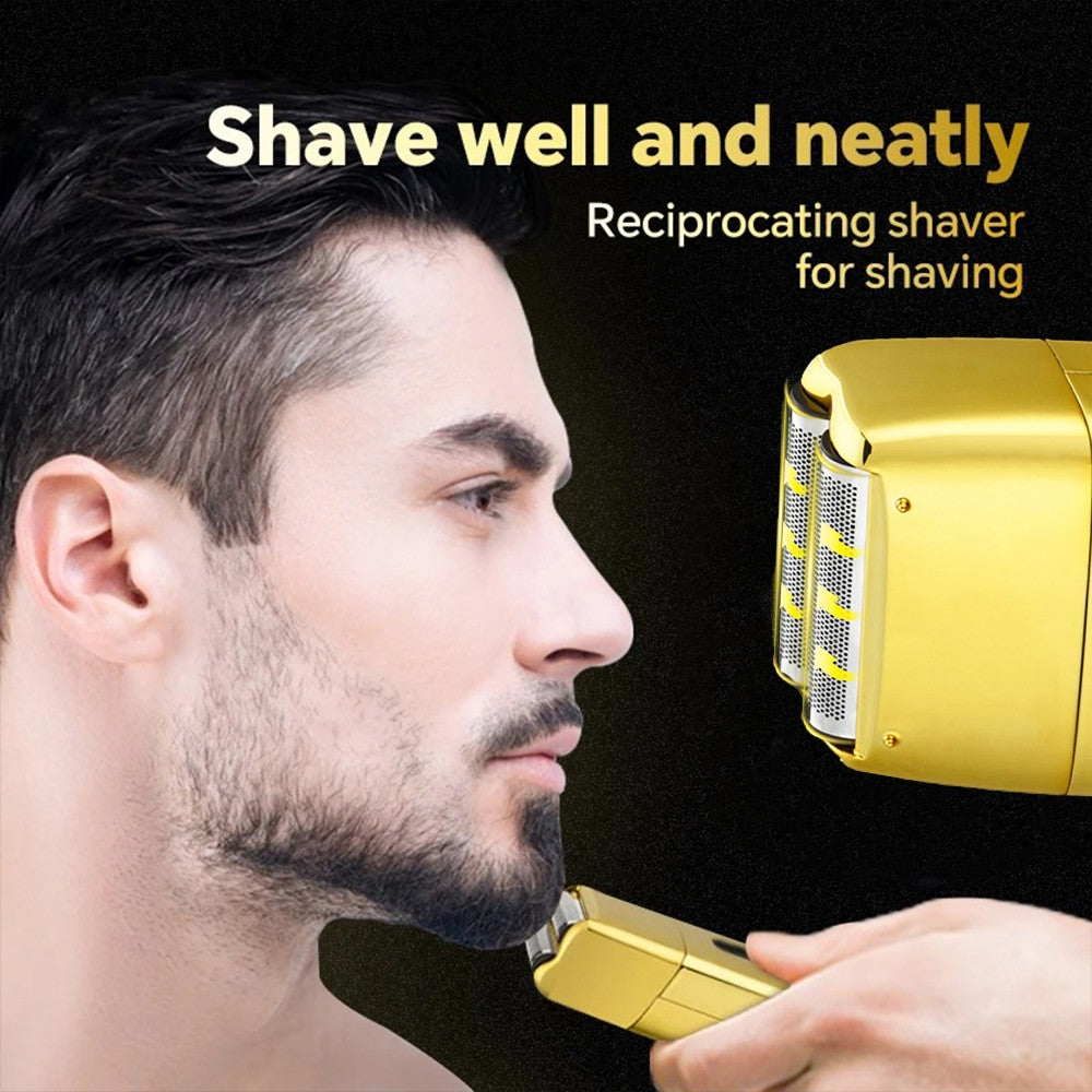 Electric Shaver for Men Waterproof Twin Blade Reciprocating Cordless Razor USB Rechargeable Shaving Machine Barber Trimmer