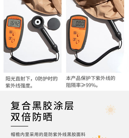 Summer Sun hat women's straw woven anti ultraviolet sun visor hat with big brim seaside black glue breathable Bucket hat sun hat