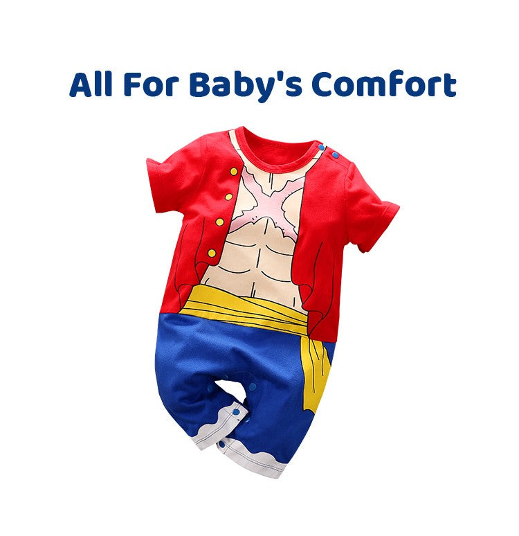 Newborn Clothing Handsome Anime Role Play Cotton Comfortable And Soft Summer Boys And Girls 0-18m Short Sleeved Baby Bodysuit